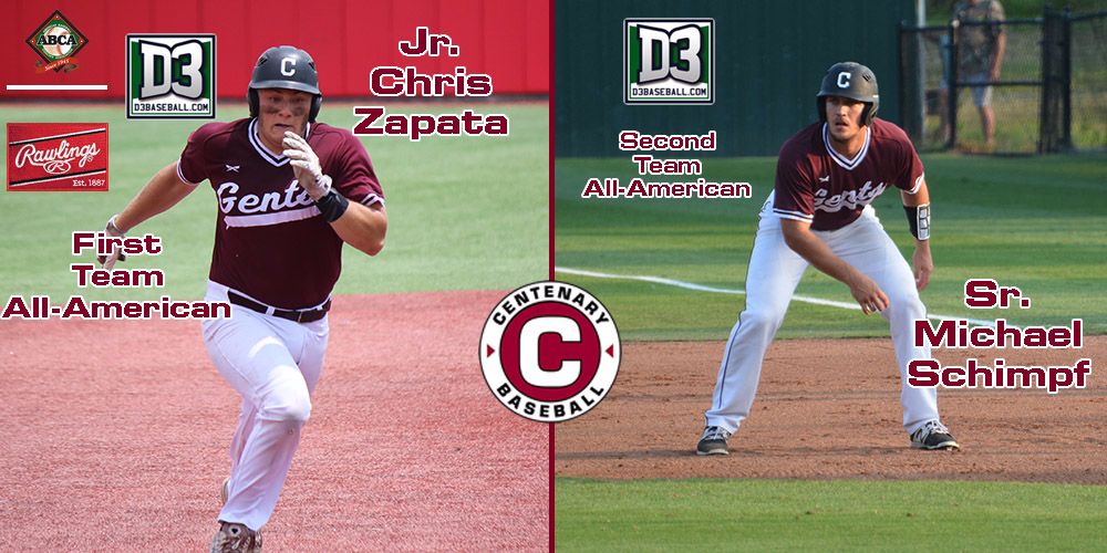 Zapata First Team All-American by ABCA, Zapata and Schimpf Honored by D3Baseball.com