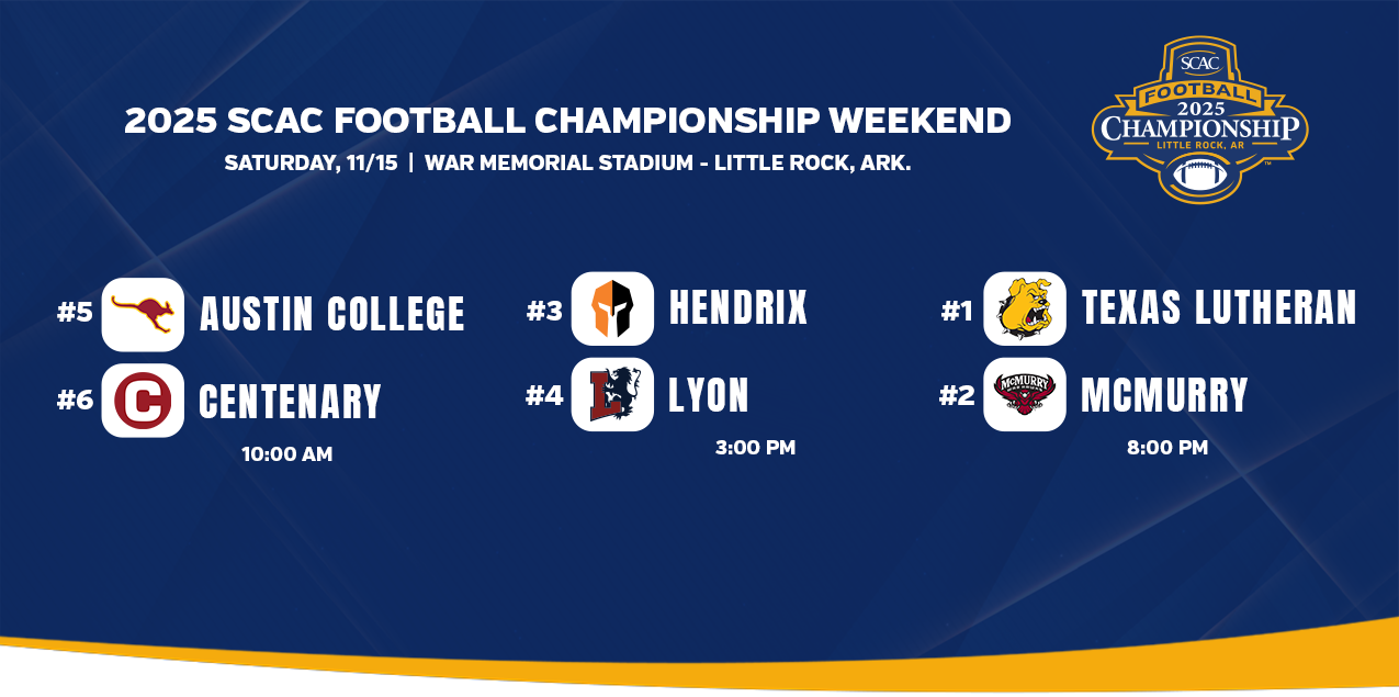 Field Set for Inaugural SCAC Football Championship Weekend