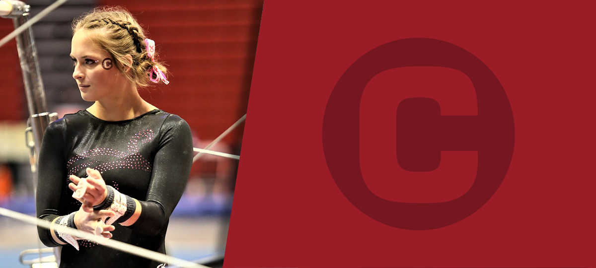 Senior Taylor Ann Wilson tied for first place on bars on Friday night with a season-best 9.75.