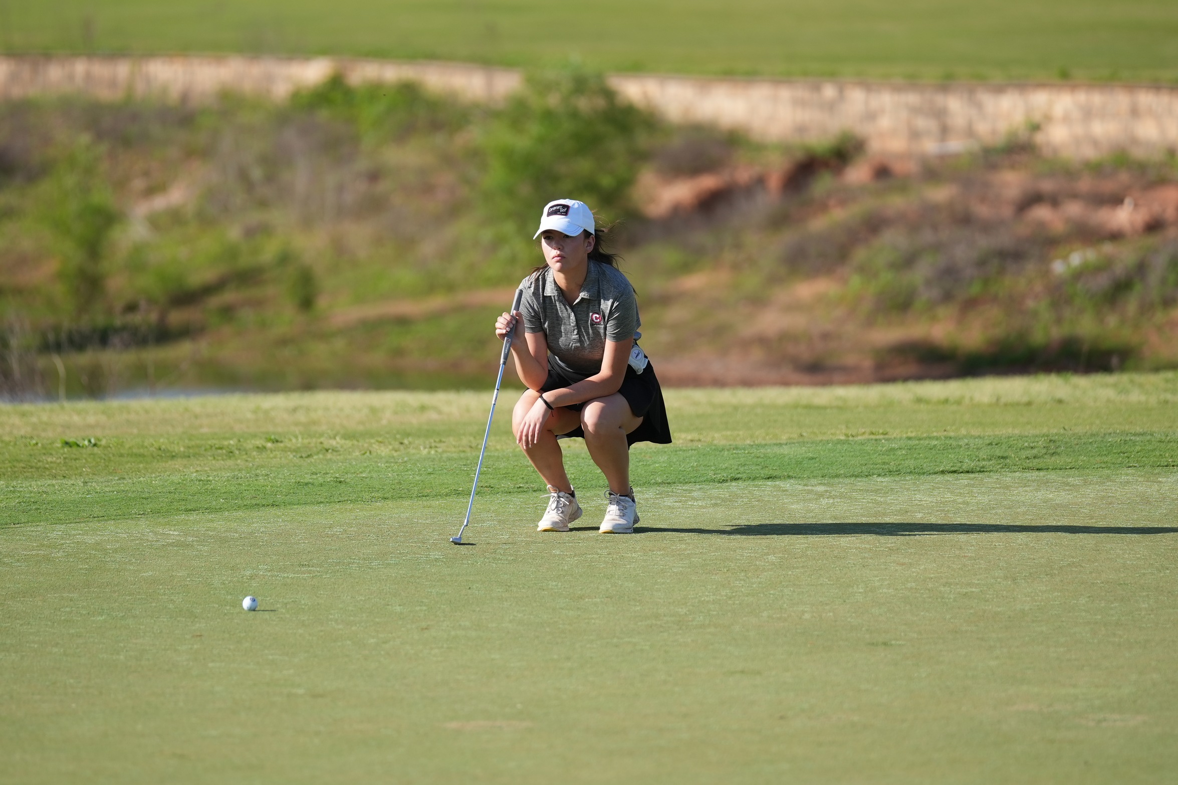 Mya Thompson is tied for 29th place at the SCAC Championships after round one.
