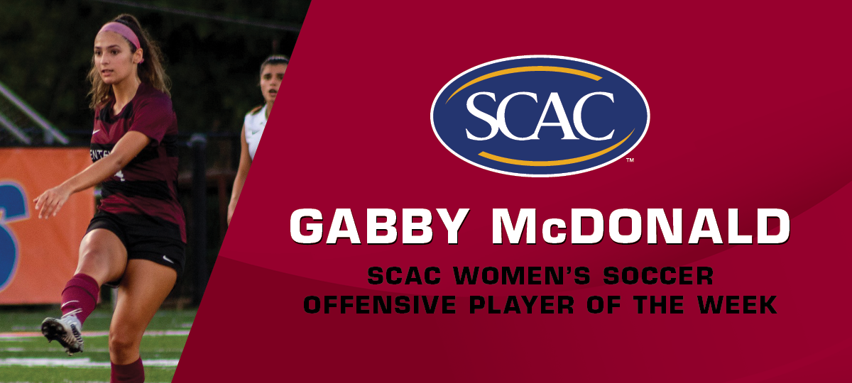 Gabby McDonald Named SCAC Women&rsquo;s Soccer Offensive Player Of The Week