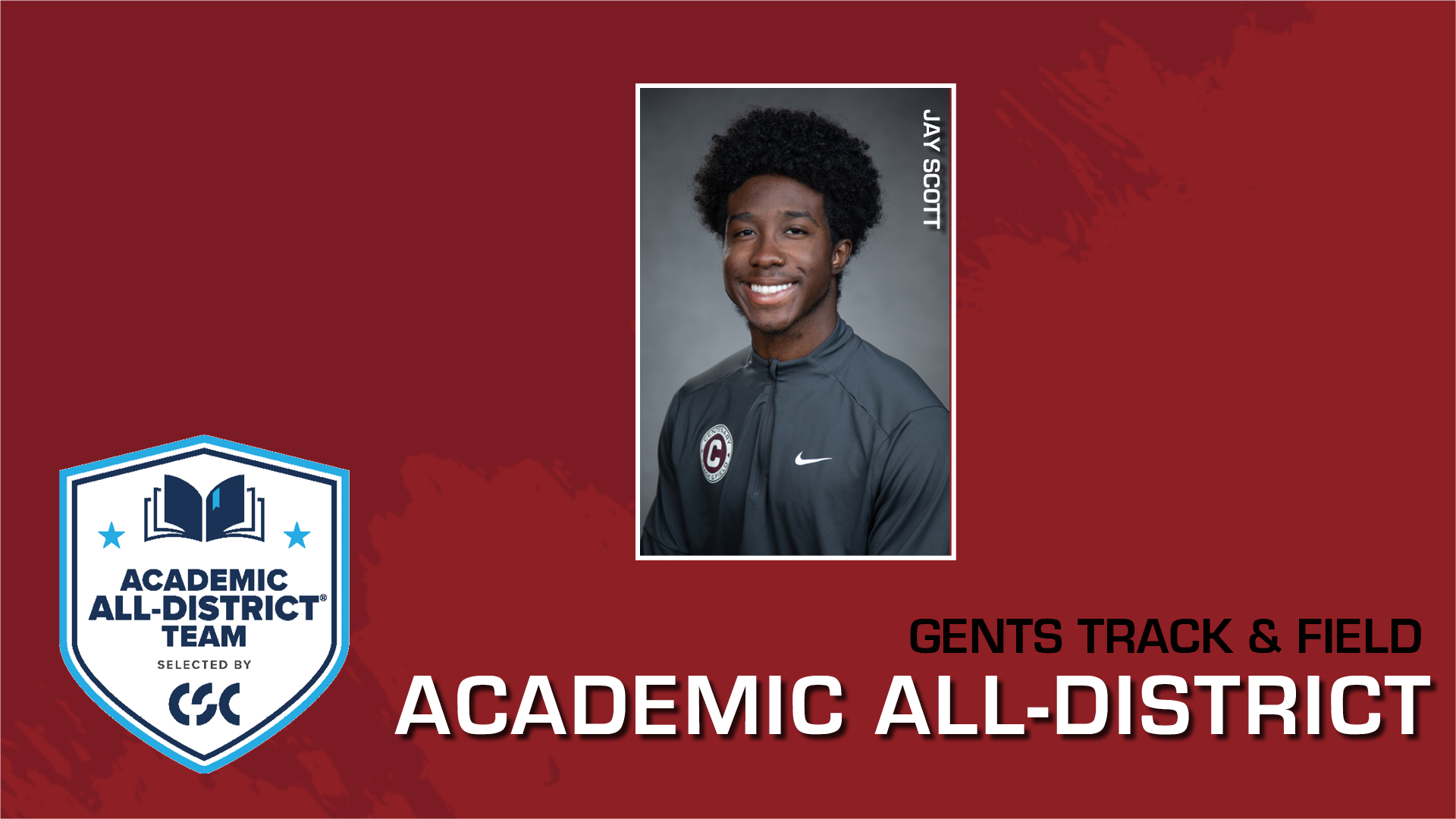 Jay Scott Named To CSC Academic All-District&reg; Men&rsquo;s Track & Field Team